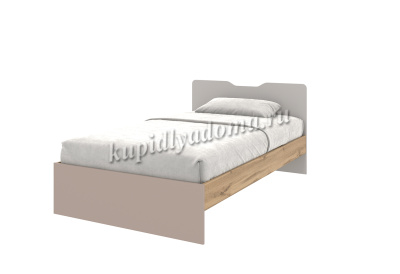 Кровать  Модена Кр010_120 (Дуб Вотан/Кашемир серый/Глиняный серый)