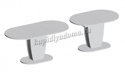 Стол обеденный раздвижной Азалия-9 (Светло-серый/Белый)