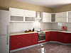 Кухня Ксения 1,6 МДФ (Белый/Красный)